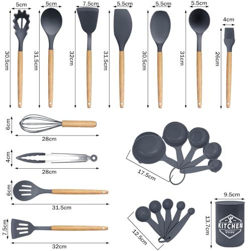 Silicone Kitchen Utensils 22 Pieces, Set of Utensils da Cucina per Pentole Antiaderenti - Image 2