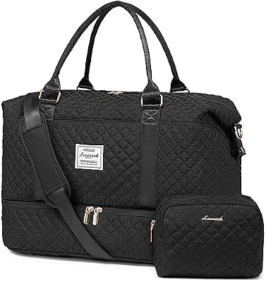 Travel Duffle Bag for Women – LOVEVOOK Weekender Carry-On with Shoe Compartment, Toiletry Bag, Wet P...