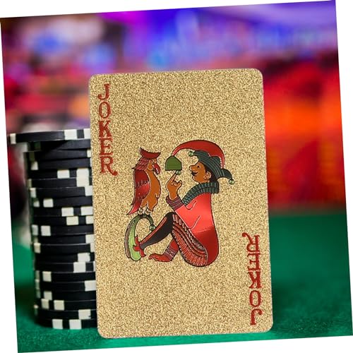 Beaupretty Pokerkarten Goldfolie Für Party Und Festival Wasserfestes Kunststoffspielkartenset Mit Goldenem Drachenmotiv Robuste Triktrequisiten Für Familien Und Freunde – Bild 4