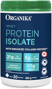 Organika 无香乳清蛋白分离粉，添加胶原肽与益生菌，易于消化
