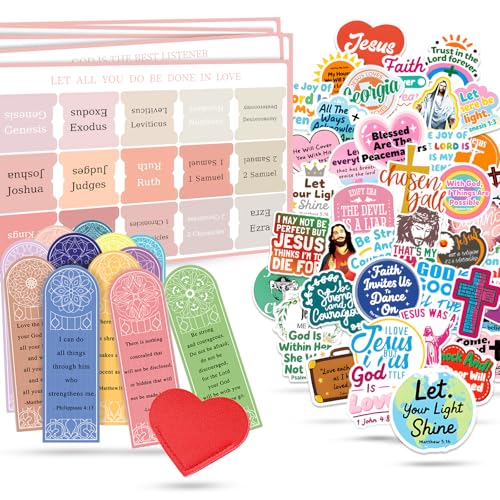 105 pcs Christian Bible Verse Stickers, Jesus Religious Scripture Stickers