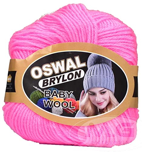 Image of OSWAL 100% Acrylic Wool Deep Pink 8 GMS Wool 4 ply Wool Ball Hand Knitting Wool /Art Craft Soft Fingering Crochet Hook Yarn- Art-AEBH