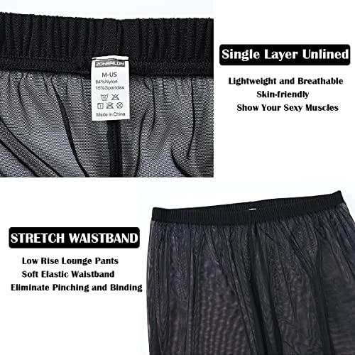 YINYOUYU Mens Sexy Mesh See Through Shorts Underwear Loose Sheer Breathable Boxers Short4
