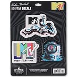 MTV Retro Logo Adhesive Vinyl Decals - Vintage Set of MTV Stickers for Car, Window, Water Bottle or Laptop, 1 Pack (3 Count)