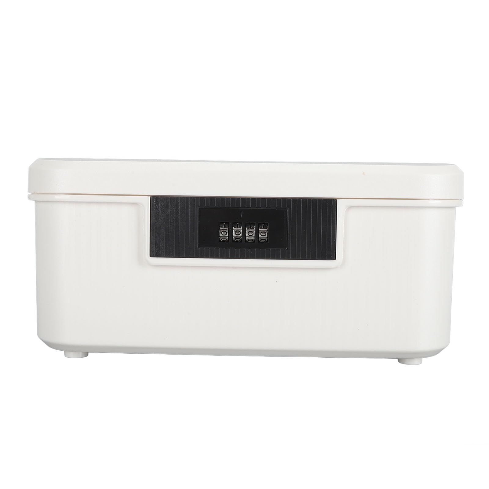 Baúl de almacenamiento con cerradura de contraseña, caja de seguridad para archivos y documentos, caja organizadora de doble capa con divisor, baúl de cierre resistente de ABS para (Blanca)