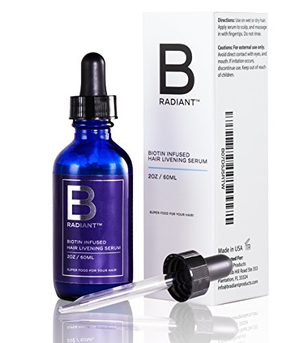 Biotin Hair Growth Serum by B Radiant - Potent Regrowth Treatment Product to Vitalize and Enliven Thinning Hair, Prevent Hair Loss for Thicker and Fuller Hair (Made in USA)