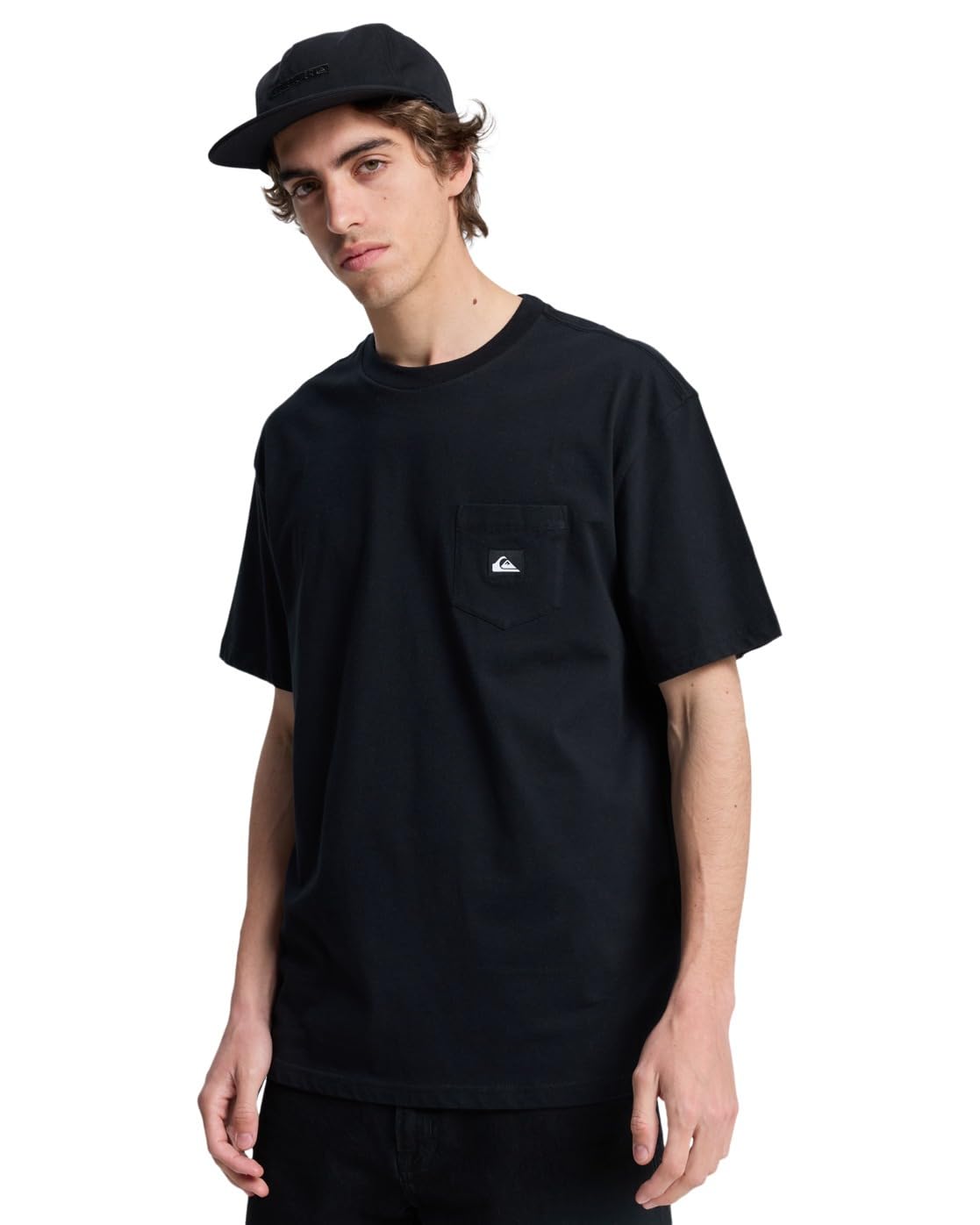 Quiksilver Short-Sleeved T-Shirt Salt Water Pocket SS TEE Men's Black XL