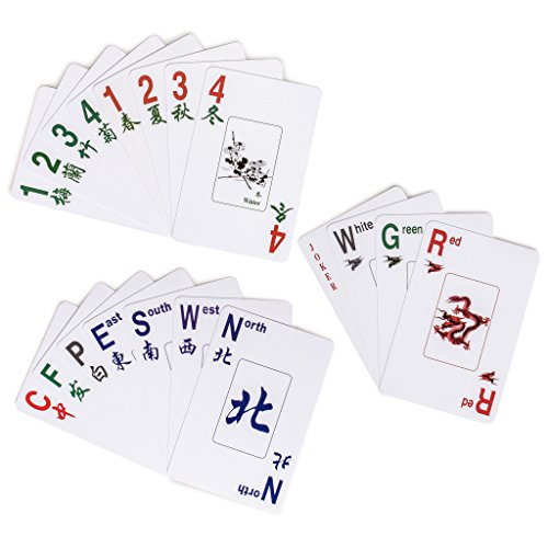 Image of Yellow Mountain Imports American Mah Jongg (Mahjong) Playing Cards, Indigo - 178 Card Set | 178 American Mahjong playing cards, indigo back design, 8.7 x 5.8 cm each. Cards only, no holders or dice.