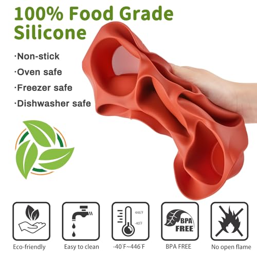 JOERSH 2PCS Silicone Muffin Pans for Air Fryer, Non-Stick 7 Cups Air Fryer Egg Bites Mold, Baking Pan for Muffin Cake, Cupcake, Tart, Bread - Thumbnail 3