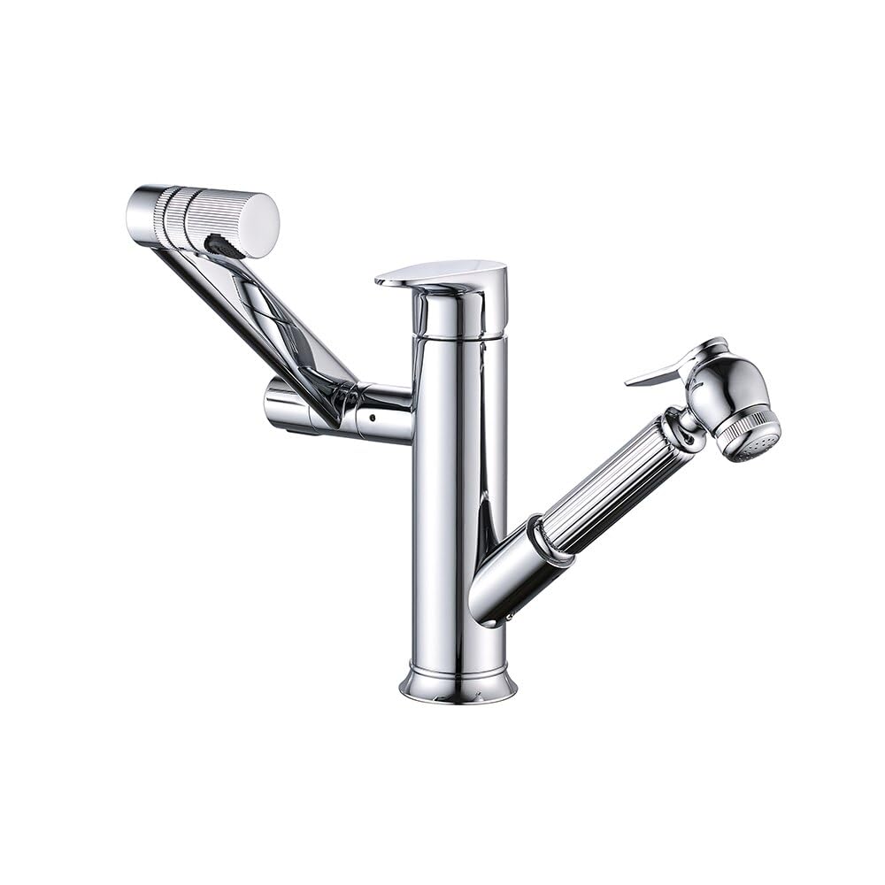Mitigeur de lavabo chrome en laiton massif au design épuré pour salle de bain