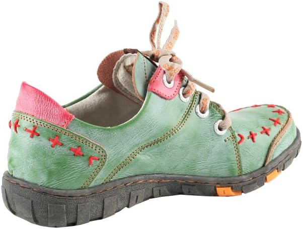 TMA EYES Women's Flat Shoes Lace-Up Fashion Leather Shoes - Image 2