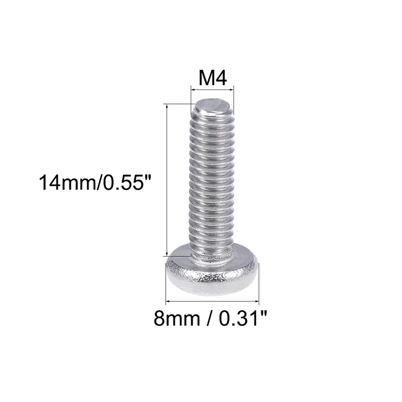 MACHSWON M4x14mm Machine Screws Pan Phillips Cross Head Screw 304 Stainless Steel Round Head Cross Screw Fasteners Bolts 20Pcs - Image 3