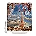 Produktbild Duschvorhang Wasserdicht für Badzimmer, Morbuy 100% Polyester Anti-Schimmel 3D Modern Drucken mit C-Form 12 Ringe (Orangenblätter,183x183cm(72*72in))