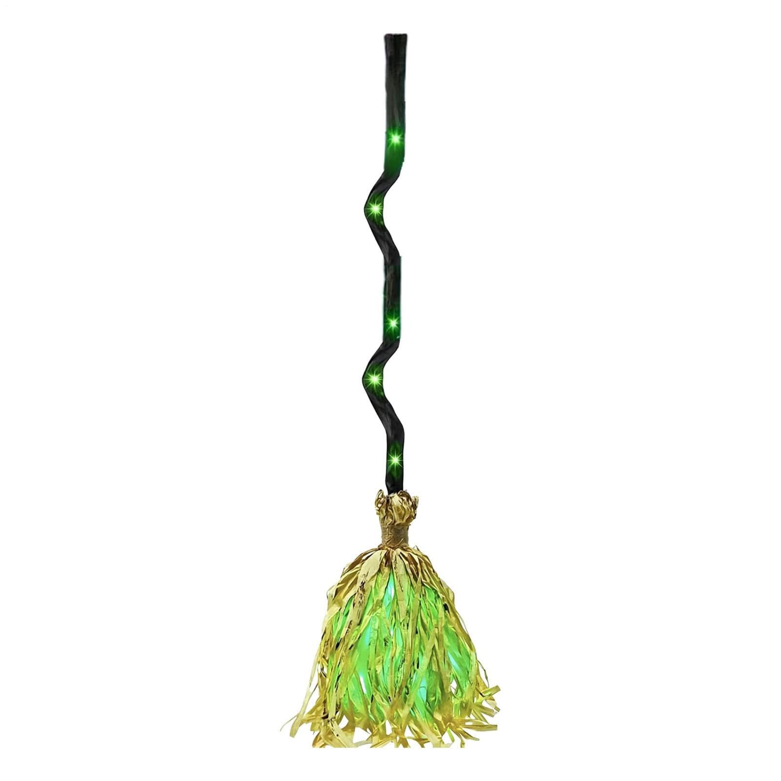 Halloween Glowing Witch Broom, Floating Witch's Broom Halloween Decor