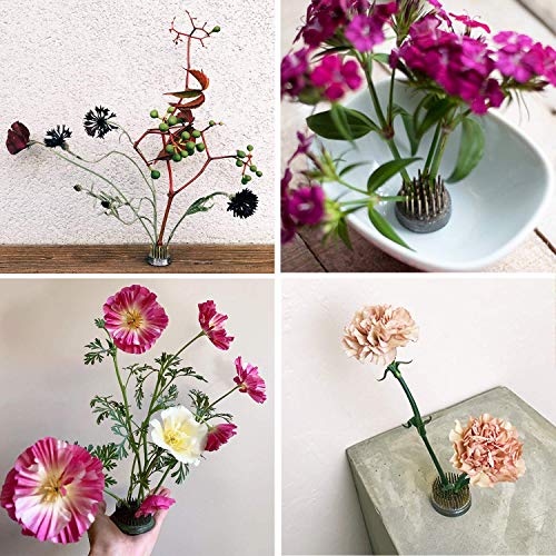 Justdolife Flower Frogs Stainless Floral Frogs Kenzan Flower Vase Round Metal Flower Arranger Tool Pin Holder Ikebana Flower Pin Frogs For Vase Flower Arrangements Home Diy Craft #TOP2