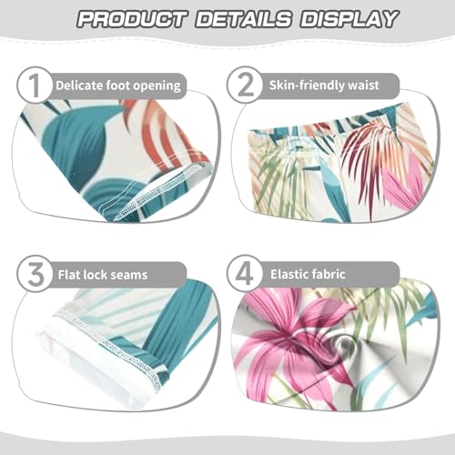 Bolaz Toddler Girls Leggings Printed Yoga Pants Leggings Blue Yellow Pink Flower for Kids3