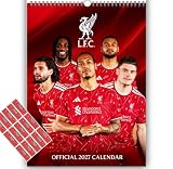Liverpool FC Calendar 2027 A3 Wall Calendar Football Gift