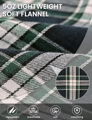 TBMPOY Men's Flannel Hoodie Shirts Plaid Casual Button Down Long Sleeve Lightweight Hooded Button Up Shirt with Pockets2