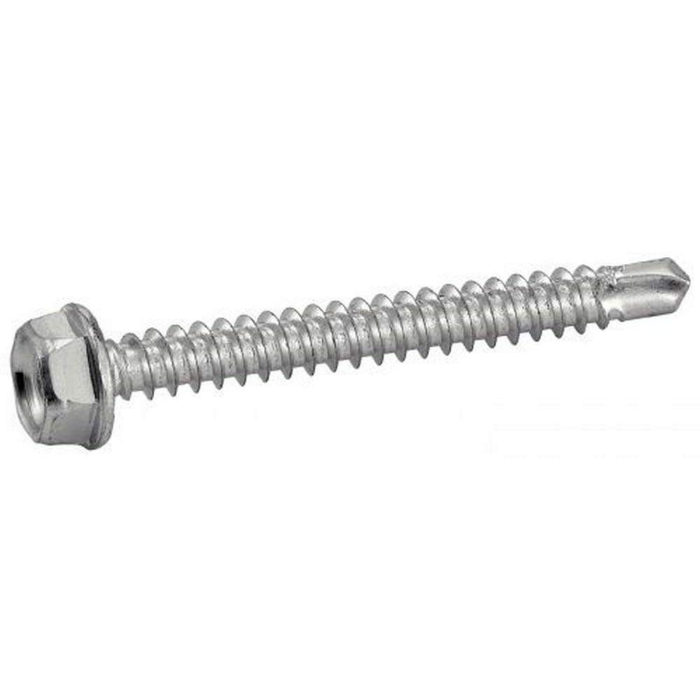 1 surtido de tornillos de perforación + broca de acero galvanizado en blanco.