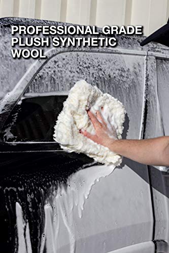 Adam's Professional 10" Car Wash Pad - Made Of Professional Grade Plush Synthetic Wool - Safely Wash Your Vehicle Without Introducing New Scratches Or Swirls - Swirl Free Washing Guaranteed (3 Pack) #TOP3