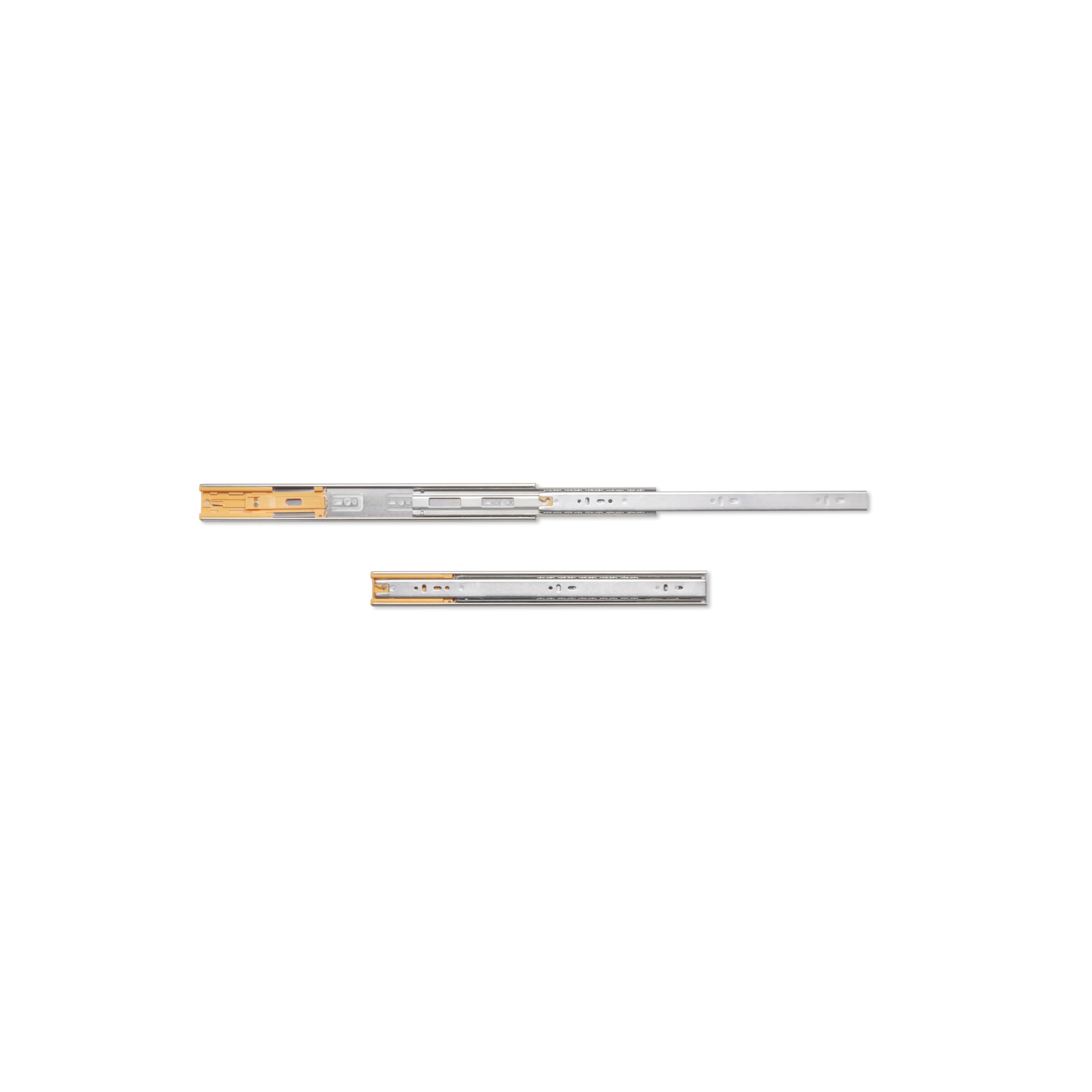 Emuca Zinc Plated - Ball Bearing Drawer Slides 45X400mm (1,77X15,7 Inch), Set Of 1 Pair Of Full Extension Drawer Runners With Soft Closing