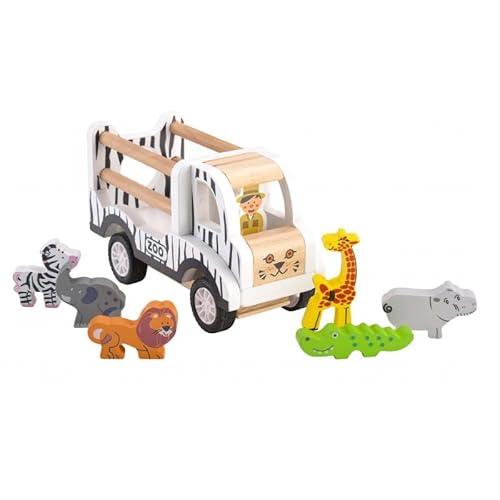 Holzspielzeug Baby Tiere Figuren 10,7 cm x 7,8 cm x 18 cm - Holztiere Motorikspielzeug Baby Holzfiguren - Baby Spielzeug Bauernhoftiere - Entwickelt Koordination Safari Cover