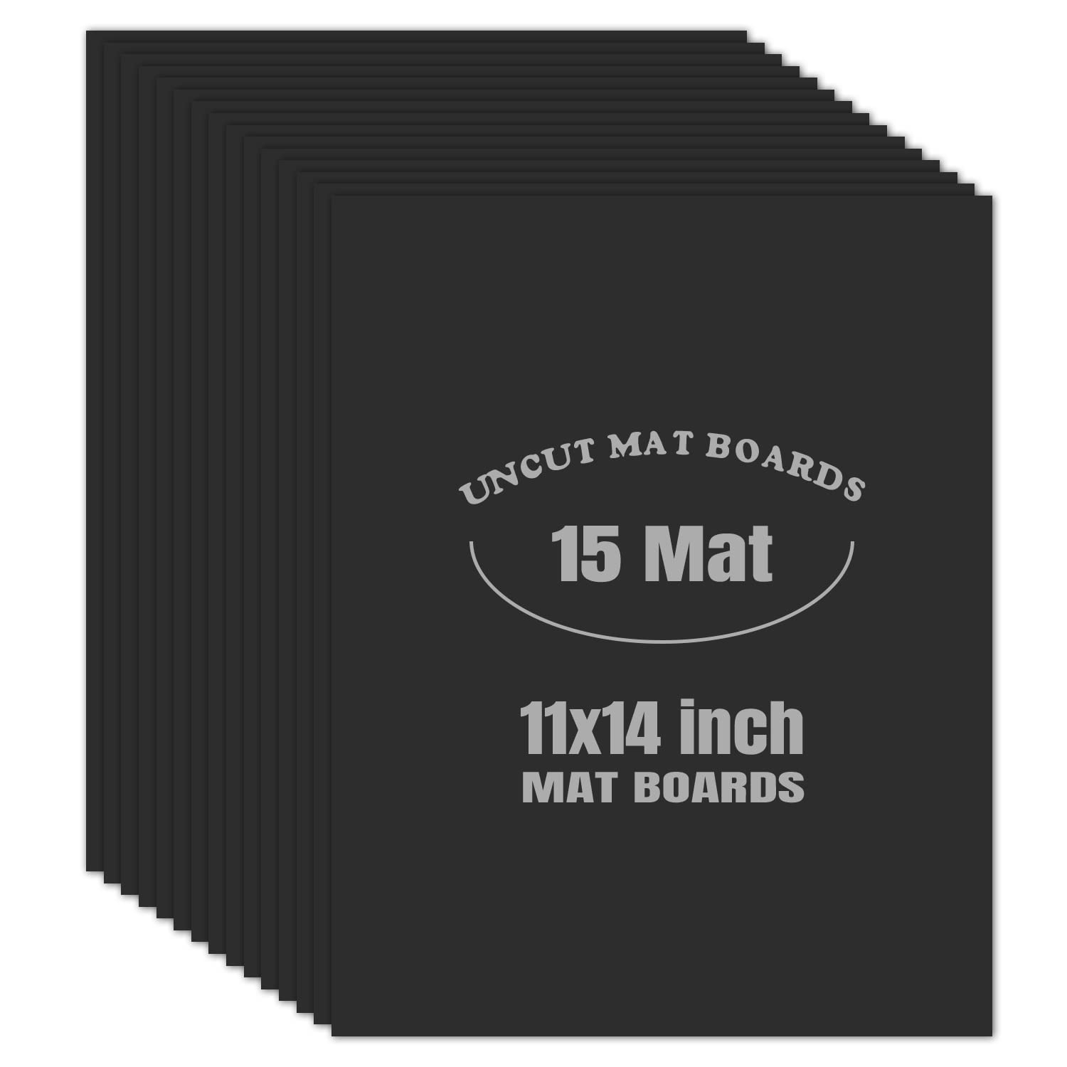 AUEAR, 15 Pack 11x14 Uncut Matte Boards Black Photo Mat Board Great for Picture Framing, Print, Artwork