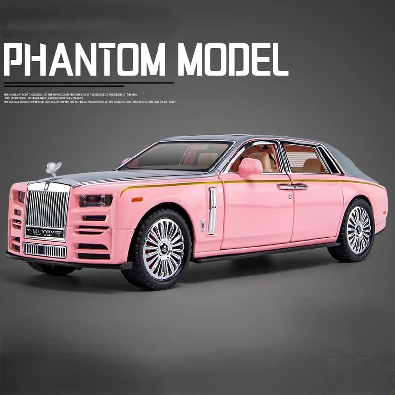 Image of 1:24 New Rolls Royce Phantom Toy Car Diecast Metal Pull Back Car - 6 Openable Doors with Sound & Light | Luxury Toy Car & Gift for Kids 【Colors as Per Stock】