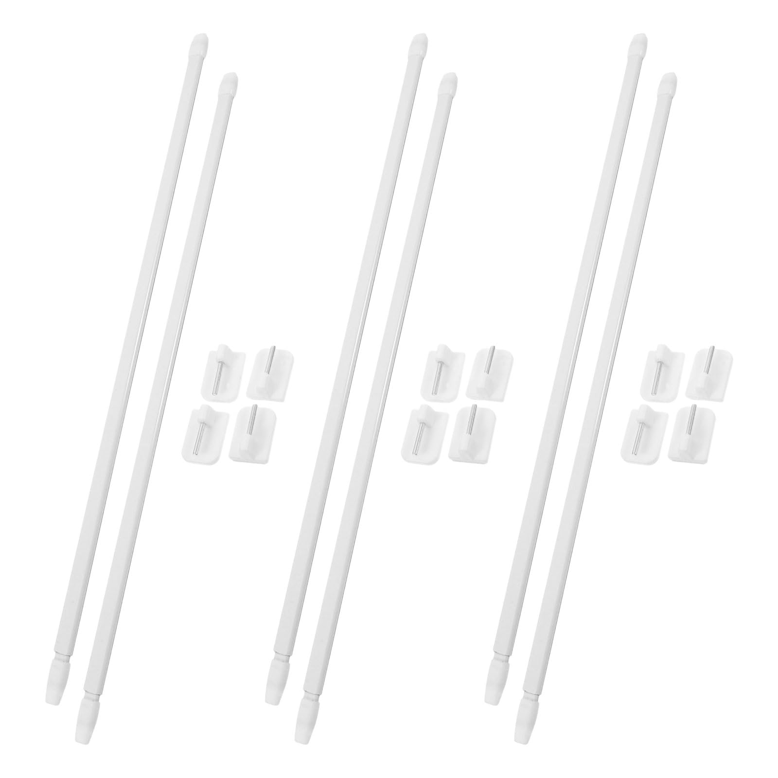 Tige de tension robuste 50-90 cm blanche et crochets de suspension