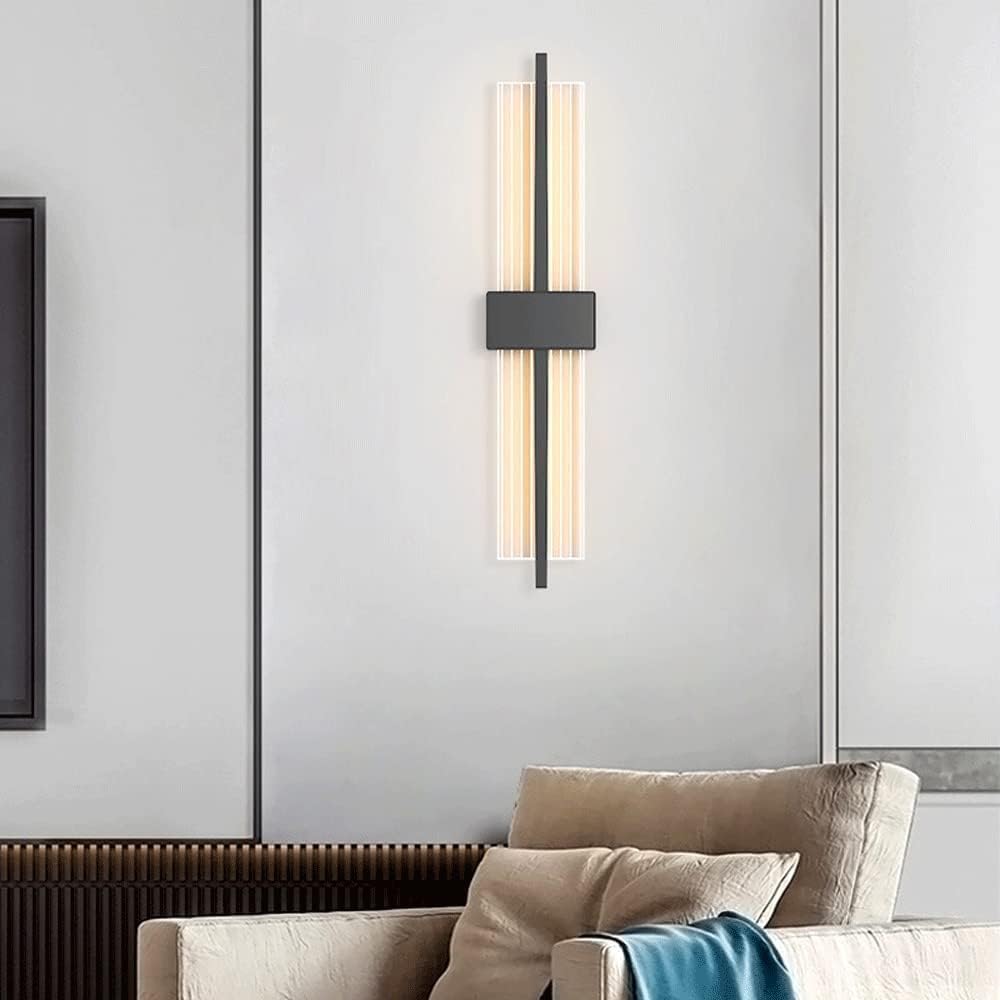 Modern Home Decoration LED Linear Wall Sconce Black Vanity Bathroom Wall Light Bar Gold Long Strip Lighting Indoor Bedroom Wall Mounted Lamp for Bedside Headboard Living Room Hallway