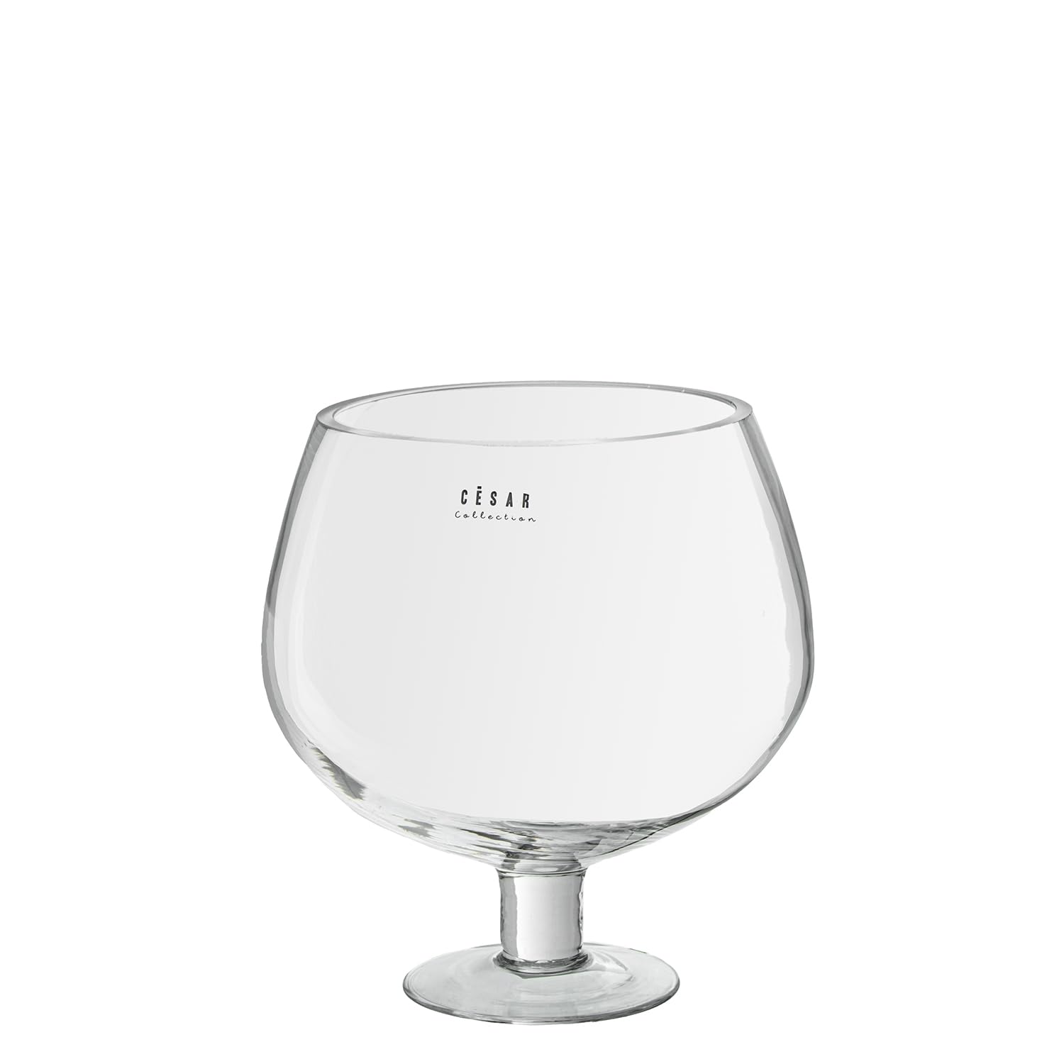 Vase en cristal transparent sur pied grand format pour bouquet de fleurs et centre de table