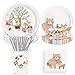 Lot de 69 assiettes jetables en papier - Motif animaux de la forêt - Pour fête d'anniversaire, mariage, anniversaire (8 invités)