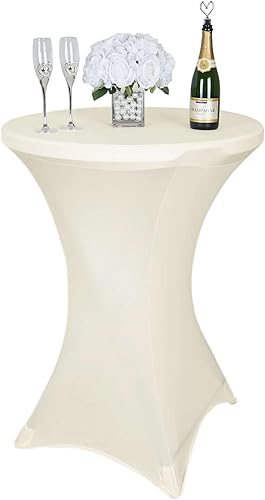 BalsaCircle Mantel elástico ajustable de elastano marfil de 36 pulgadas, para decoración de bodas, fiestas, eventos