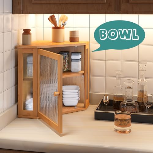 Corner Bread Box, Large Bread Box for Kitchen Counter, Bamboo Wood Bread Storage Bin with Acrylic Wavy Door Panel by viewcare - Image 7