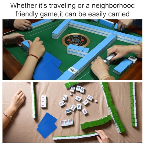 Mezclador de fichas Mahjong plástico 4 piezas azul miniatura 3