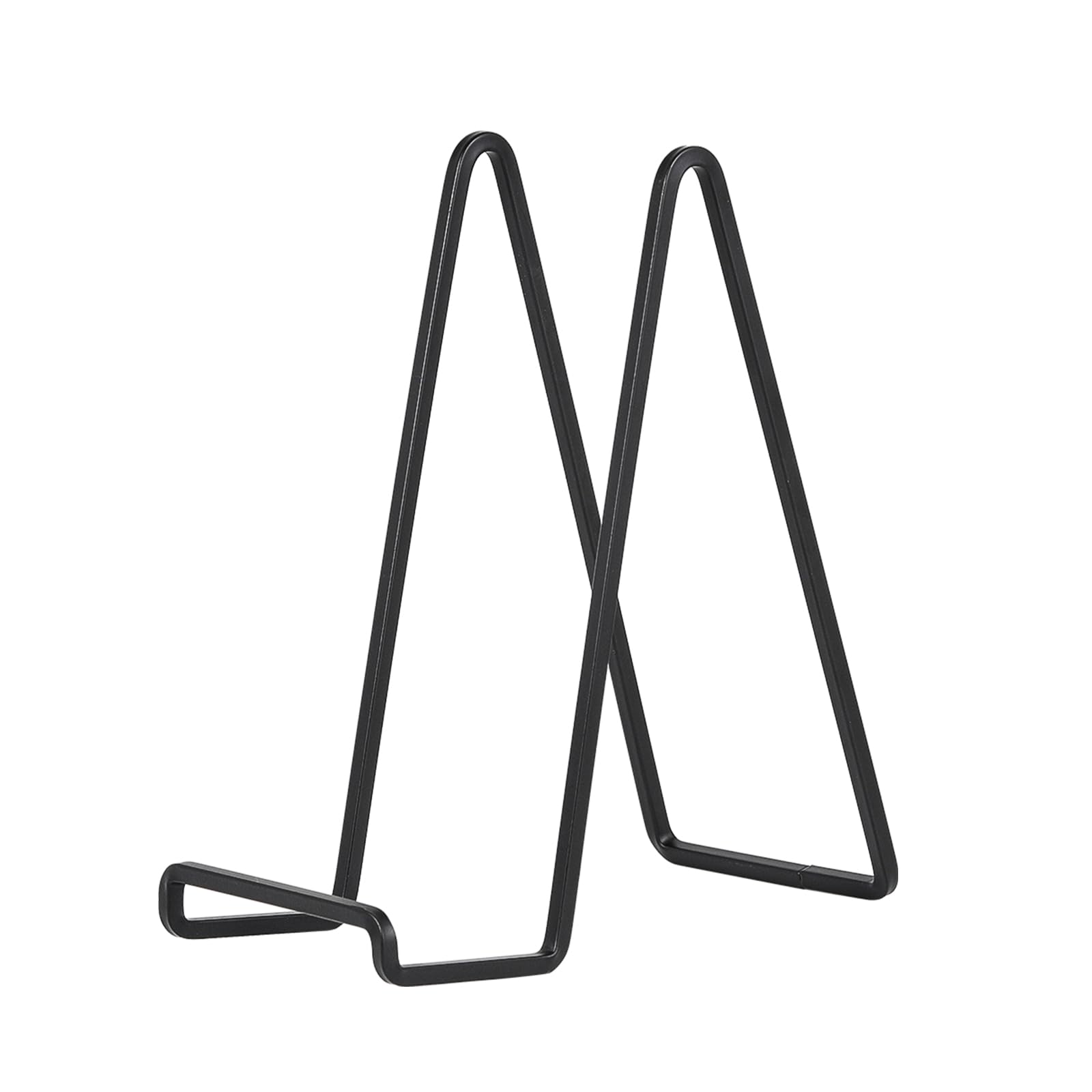 DIDUDIDU Cavalletto, supporto per piatti in Ferro, grande - supporto per piatti - Cavalletti per Tavolo - Espositori per Piatto Decorativo | Cornice Foto | Libri - Nero - 2 pezzi - 25 cm