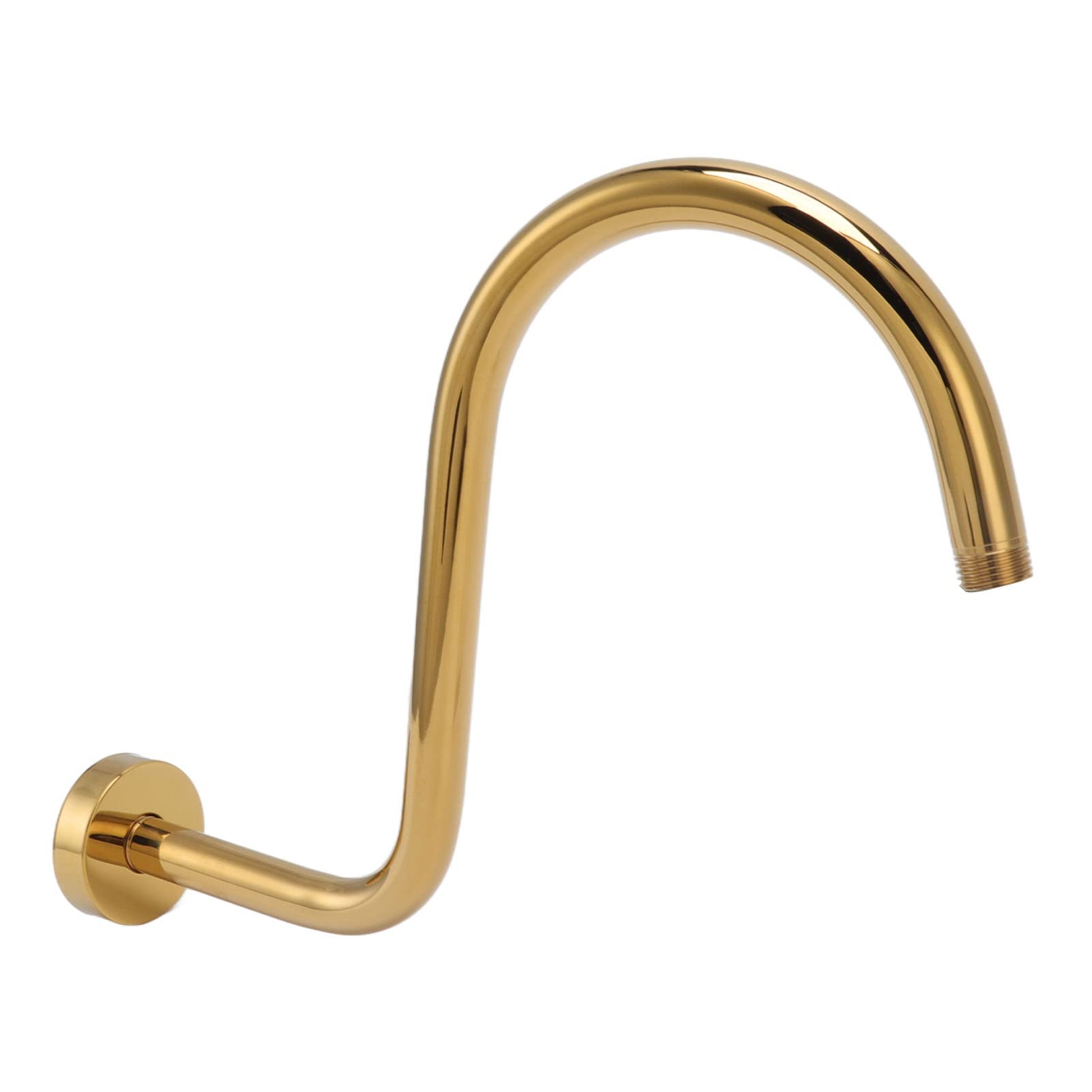 Acouto Braccio doccia rialzato a forma di S in acciaio inossidabile e flangia NPT braccio di estensione per doccia in oro spazzolato a forma di S vecchio braccio a forma di braccio in acciaio inox