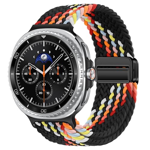 Image of XMUXI Compatible with Samsung Galaxy Watch 8 Strap 44mm 40mm Magnetic Nylon Replacement Bands for Galaxy Watch 8 Classic 46mm Straps Braided Sport Loop (No Watch)