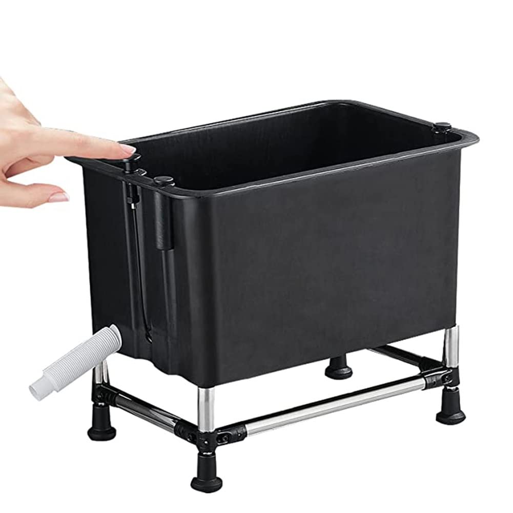AYCDL Commercial Free Standing Utility Sink - Large Black Mop & Slop Tub for Bathroom, Laundry, & Balcony - Versatile Wash Station,Black-a-60x39x38cm