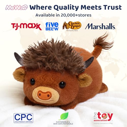 Image of Mewaii Highland Cow Plush Kawaii Plush, Ultra-Soft Feel, 8 in