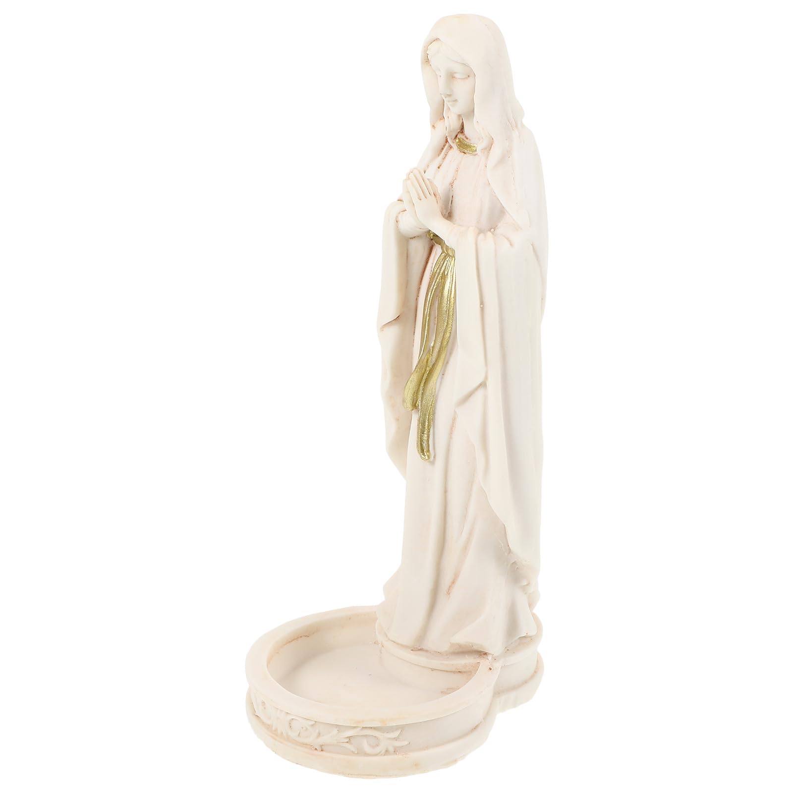 Vierge en résine blanche et figurine religieuse déco pour entrée