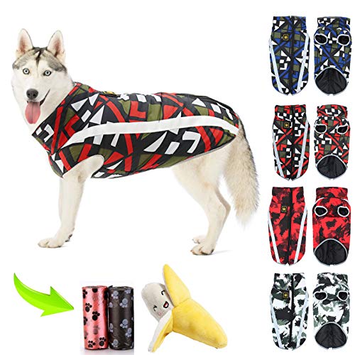 TOPSOSO Manteaux Chiens Vestes Qui sont Coupe-Vent imperméables réfléchissants Fermeture Eclair Chien Vêtements Cover