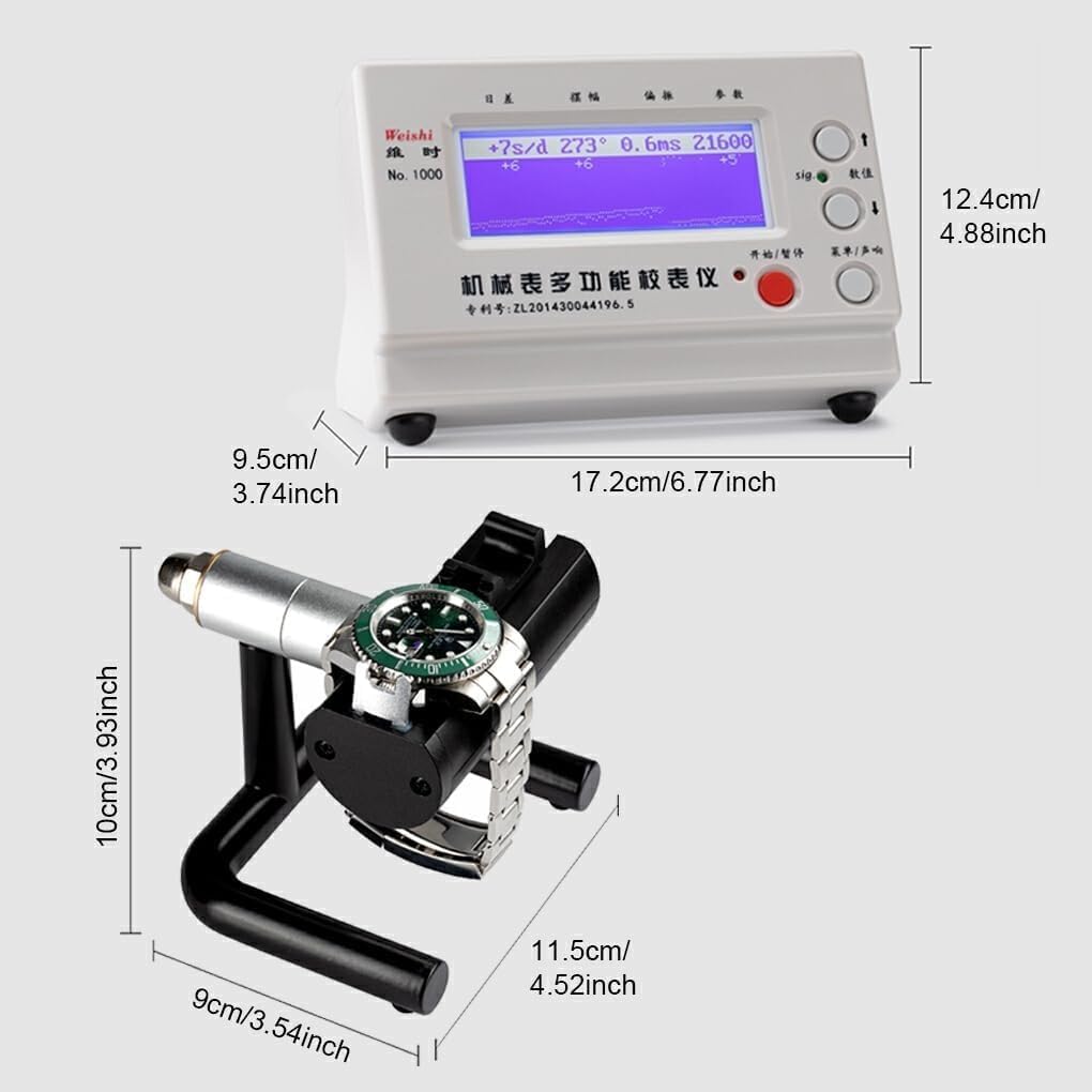 Cronometro multifunzionale for orologi, strumento di calibrazione della sincronizzazione degli orologi N. 1000 con schermo LCD, sei direzioni, tester for orologi meccanici for orologi, misurazione