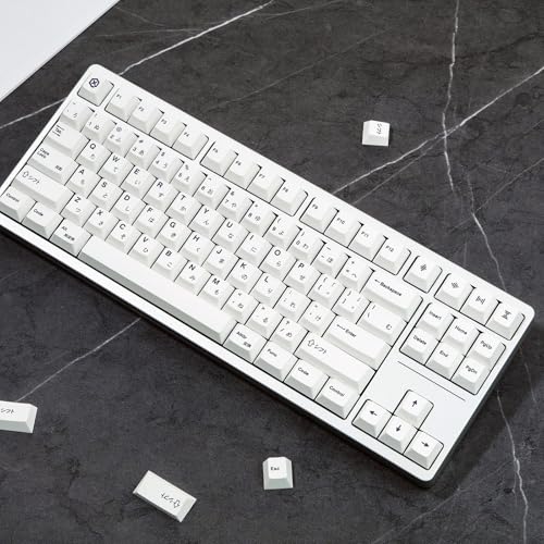 Gliging 135 Keys Pbt Japanese Keycaps Cherry Profile Dye-Sub White Theme Minimalist Style Suitable For Mechanical Keyboard thumb #7