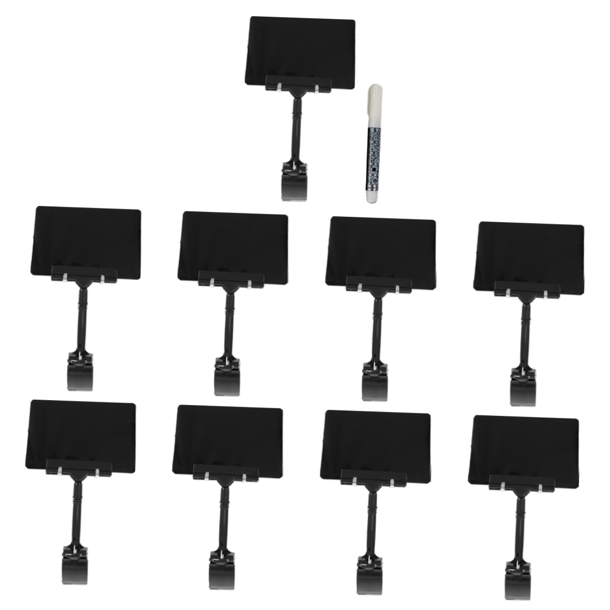 TEHAUX 9stücke Preisschildklammern aus Robustem Pvc für Supermärkte mit Doppelkopf-displayclips für Werbeetiketten und Preisschilder Wiederverwendbar und Einfach zu Handhaben