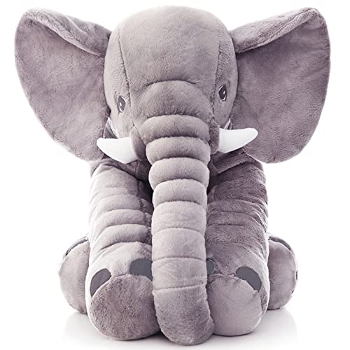 Image of Ryttir 24 Inch Fuzzy Large Elephant Stuffed Animal, Soft Stuffed Elephants Plush Toy, Funny Elephant Gifts for Women