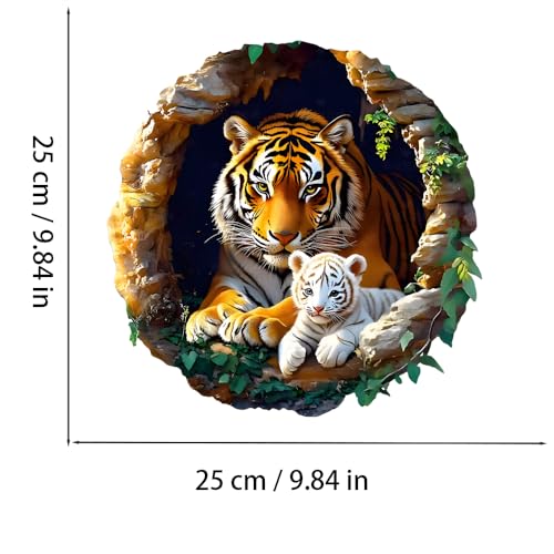 Calcomanía vinilo tigre y cachorro diseño 3D removible miniatura 4