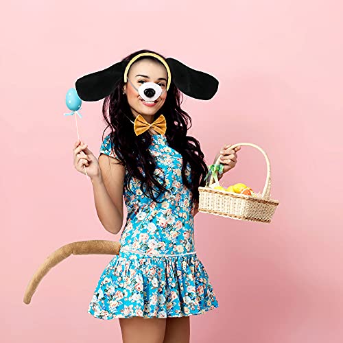 Cagemoga 2 Sets Puppy Dog Costume With Dog Ears Headband Dog Nose Tail Bow Tie Glove Dog Fancy Dress Costume Kit Accessories For Halloween Christmas Party Cosplay Costume Decoration #TOP4