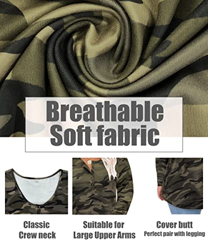 CARCOS Womens Plus Size Henley Tops Long Sleeve Shirts Crewneck Button Up Blouse Pullover XL-5X2