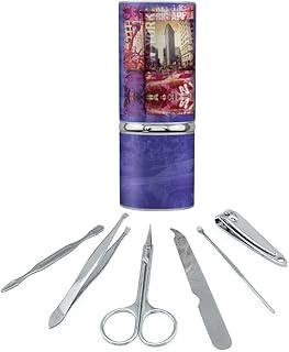 New York City Big Apple Art Collage Stainless Steel Manicure Pedicure Grooming Beauty Care Travel Kit